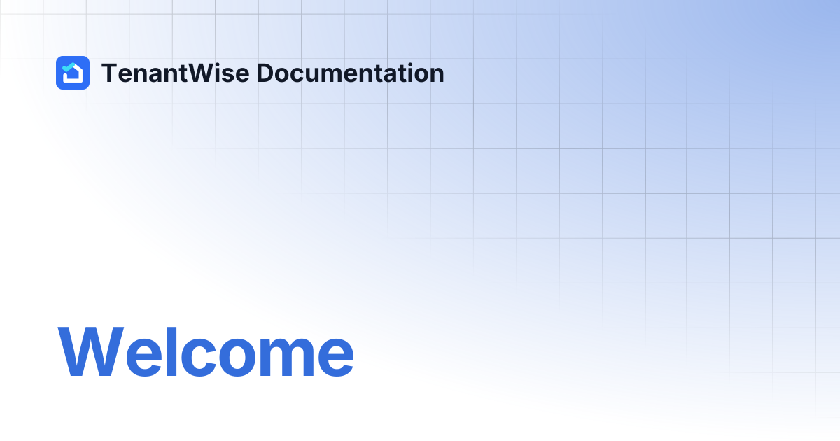 Welcome | TenantWise Documentation