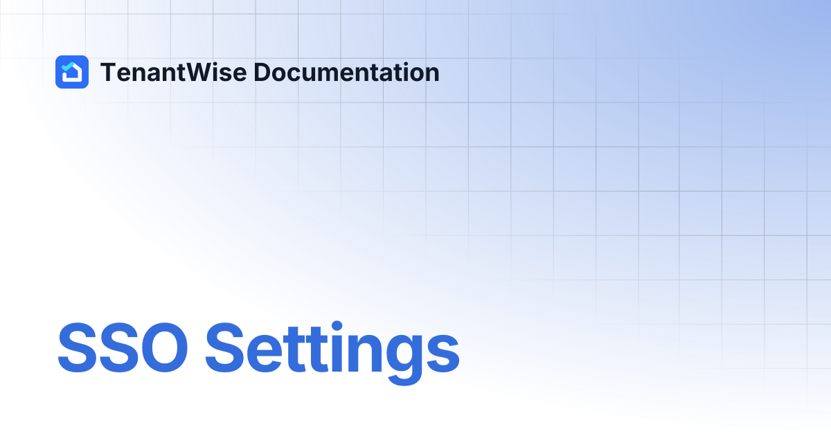 SSO Settings | TenantWise Documentation